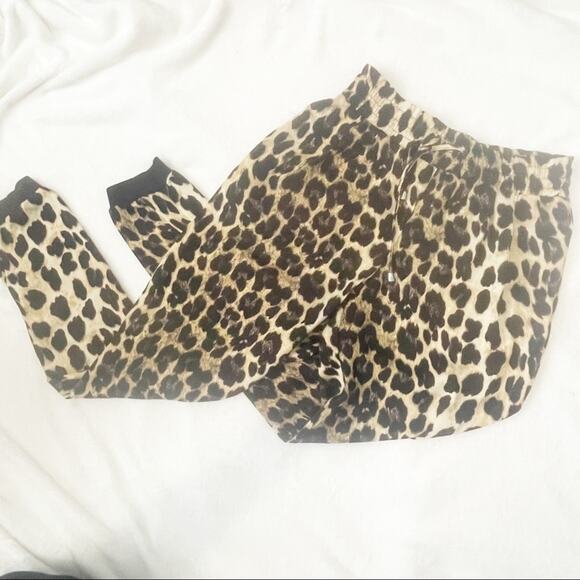 Zara leopard print joggers size XS elastic waist drawstring - Picture 11 of 11